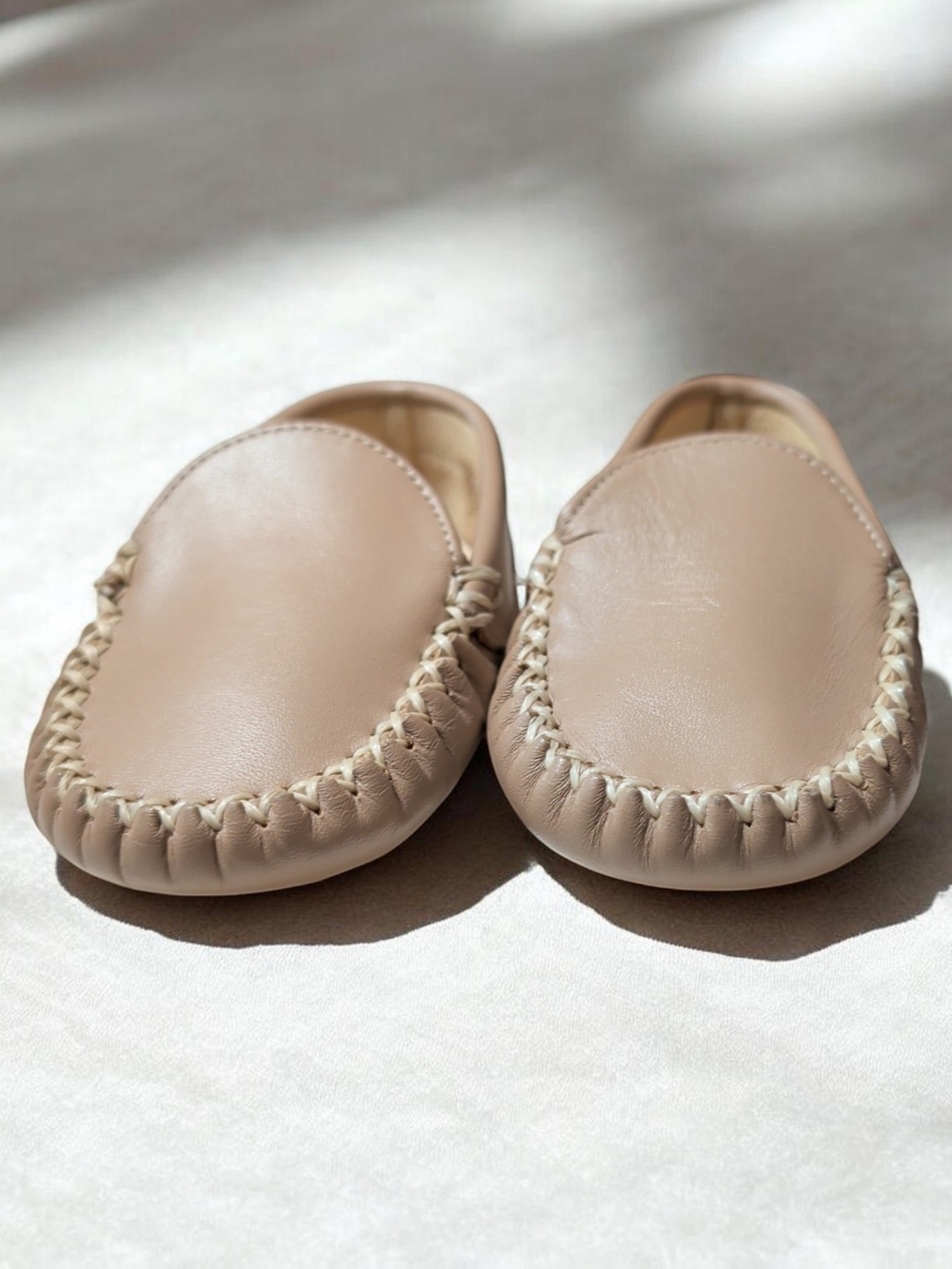 Kids Soft-Touch Moccasins in Taupe